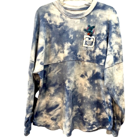 Walt Disney World Spirit Jersey Stitch Experiment 626 Blue/White Acid Wash - Picture 3 of 8